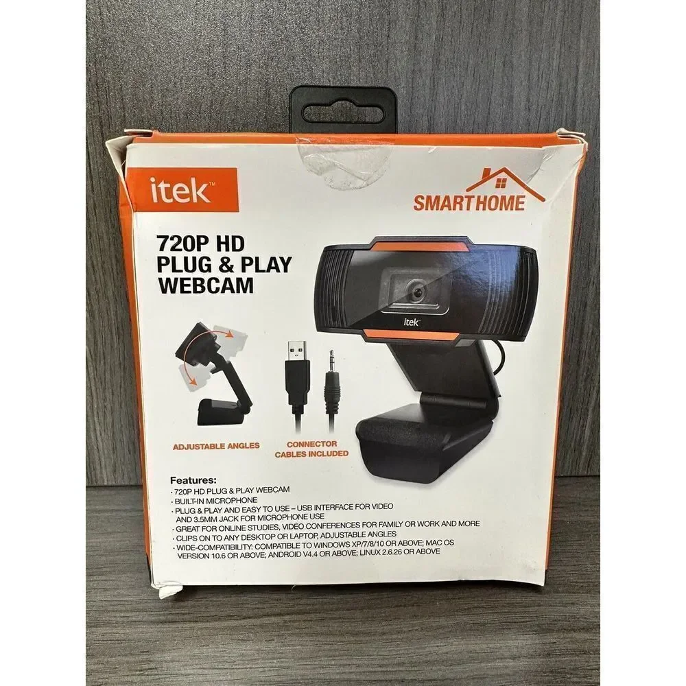 iTek Smart Home HD 720P Plug and Play Webcam w/ Built-in Microphone - 30fps
